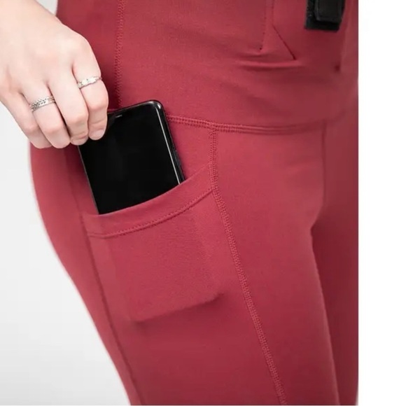 Tactica Defense Fashion Conceal Carry Leggings pant Women's Size Medium Merlot - Picture 11 of 11